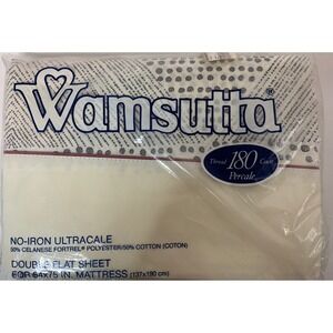 Vintage Wamsutta Sheets Vantage Double Flat Sheet New Sealed Bag Full Size Cream